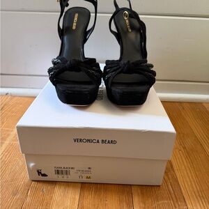 Veronica Beard Black Knotted Heels
